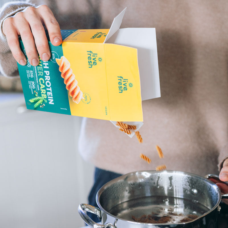Koolhydraatarme, eiwitrijke pasta - Fusilli