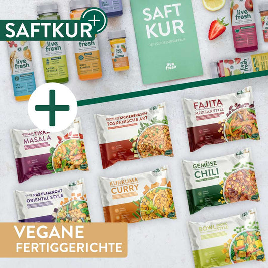 3 Tage Saftkur + Vegane Fertiggerichte Bundle