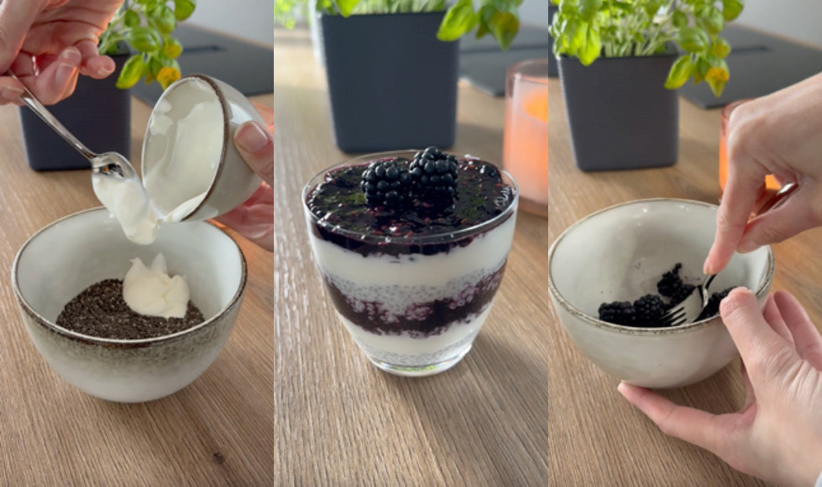 Chia Pudding mit Brombeeren