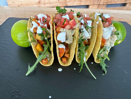 Low Carb High Protein Mango Chickpea Tacos