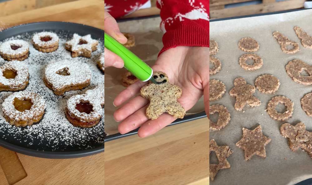 Nussige Haferplätzchen mit Marmelade