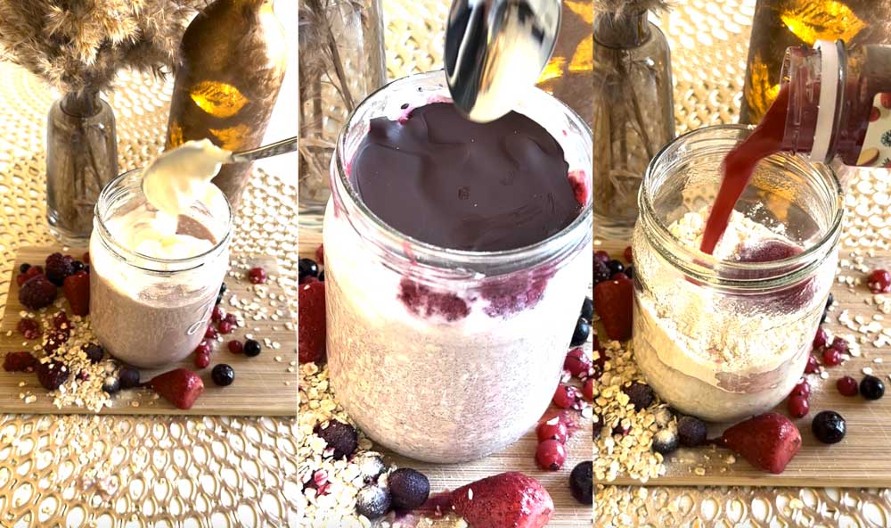 High Protein Berry Overnight Oats