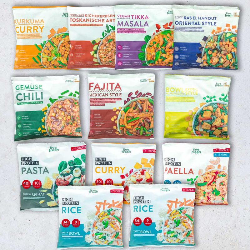 Tasting pack - 12 healthy ready meals - Lower Carb High Protein