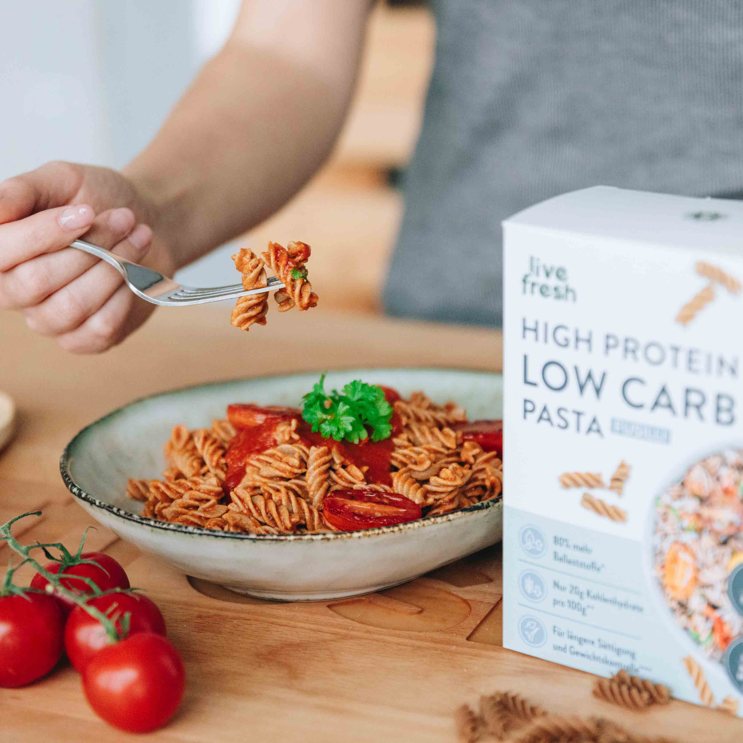 Low Carb Nudeln - High Protein Fusilli | LiveFresh Low Carb Nudeln - High Protein Fusilli | LiveFresh