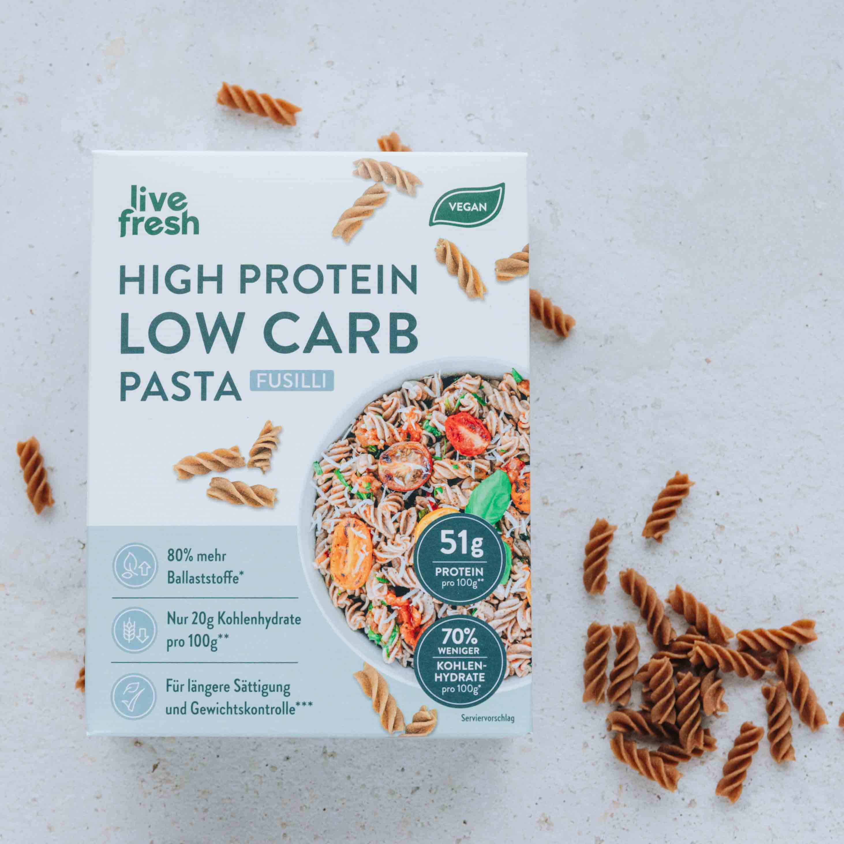 1x Low Carb High Protein Pasta - Fusilli - LiveFresh